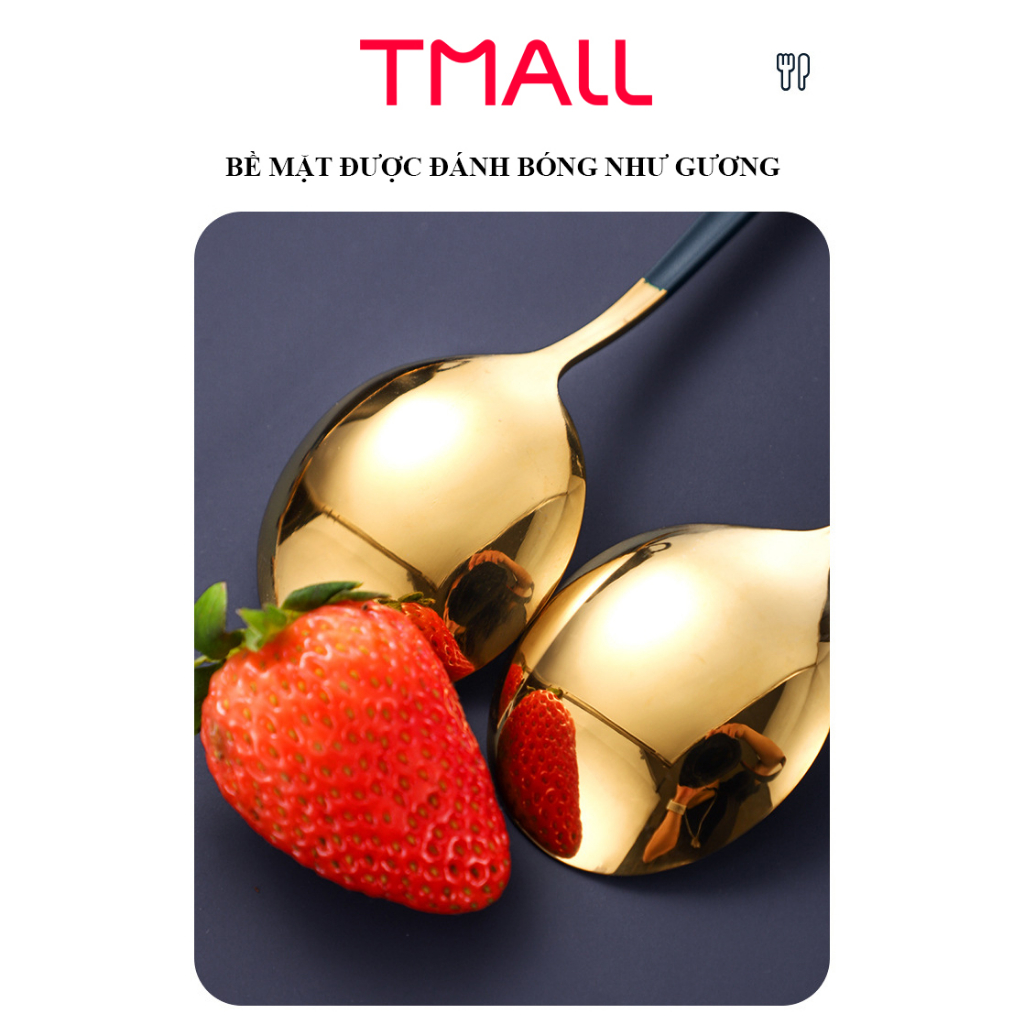 Dao dĩa ăn bít tết T MALL, bánh kem bằng inox cao cấp phong cách Châu Âu - KJ03CD