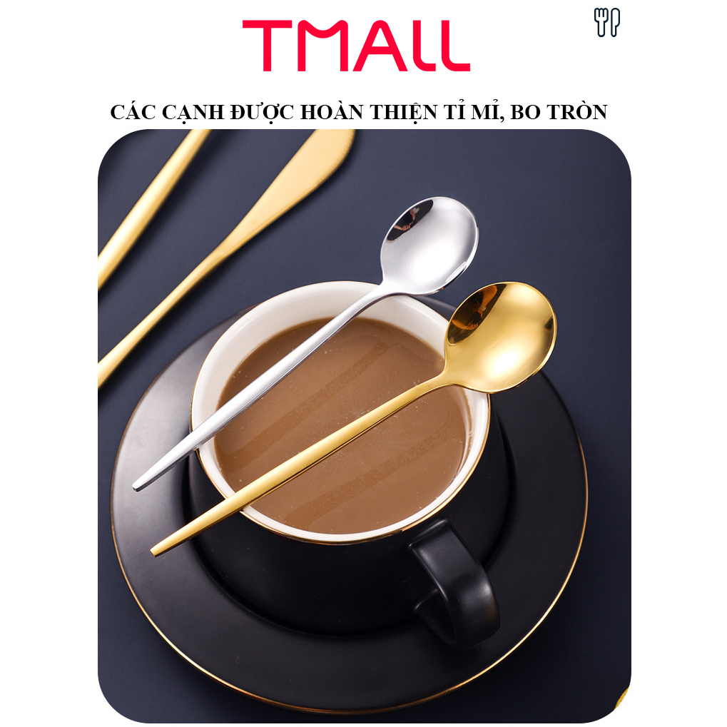 Dao dĩa ăn bít tết T MALL, bánh kem bằng inox cao cấp phong cách Châu Âu - KJ03CD