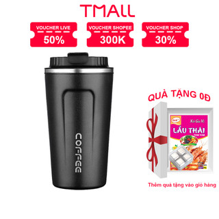 Cốc Giữ Nhiệt T MALL Coffee Inox 304 Dung Tích 510ml Cao Cấp Kiểu Dáng Hàn Quốc Cầm Tay Sang Trọng, Ly Giữ Nhiệt
