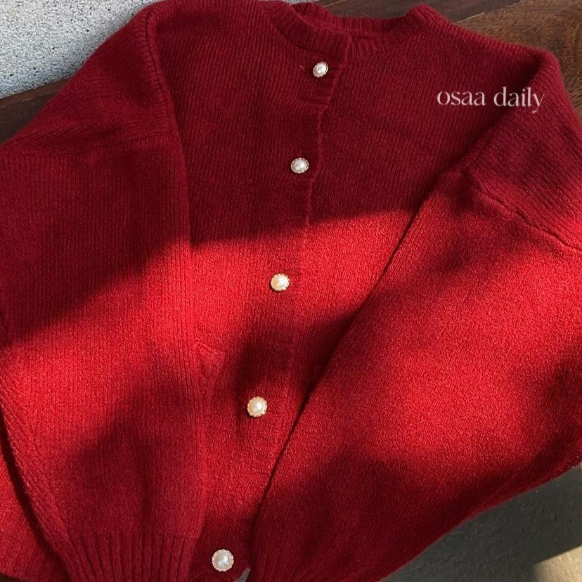 Áo Khoác Len Cardigan Nữ Cúc Ngọc Ulzzang Hàn Quốc - OSAA DAILY