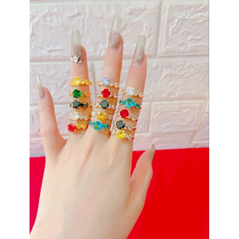 Nhẫn đá xoàn vàng 6k