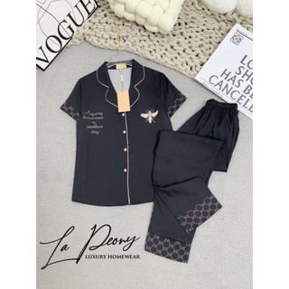 [5 Mẫu] Bộ Pijama Ngắn Tay Chất Lụa Mịn Luxury