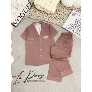 [5 Mẫu] Bộ Pijama Ngắn Tay Chất Lụa Mịn Luxury