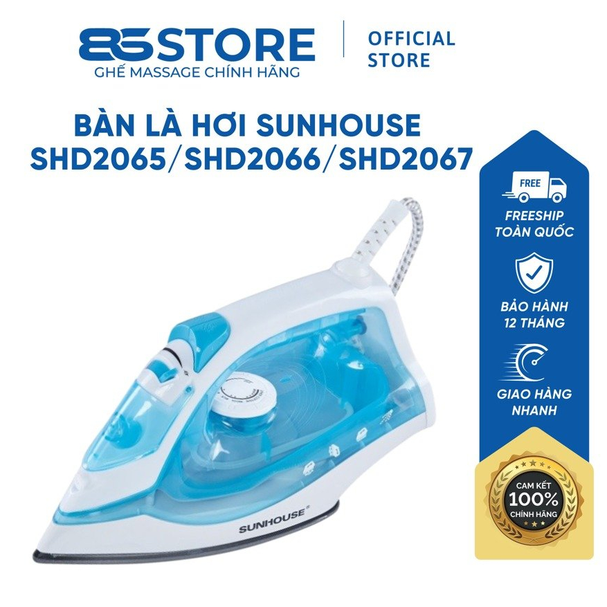Bàn Là Hơi SUNHOUSE SHD2065 / SHD2066 Mặt Là Chống Dính Loại Bỏ Nếp Nhăn Hiệu Quả Có Chế Độ Tự Động Ngắt