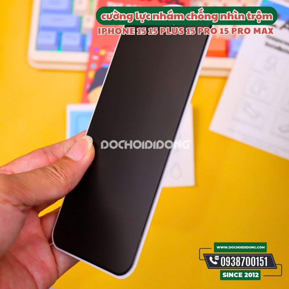 Miếng Dán Cường Lực IPhone 15 15 Plus 15 Pro 15 Pro Max 14 13 12 Pro Max Plus 2 trong 1 Nhám Chống Nhìn Trộm Màn Hình Za