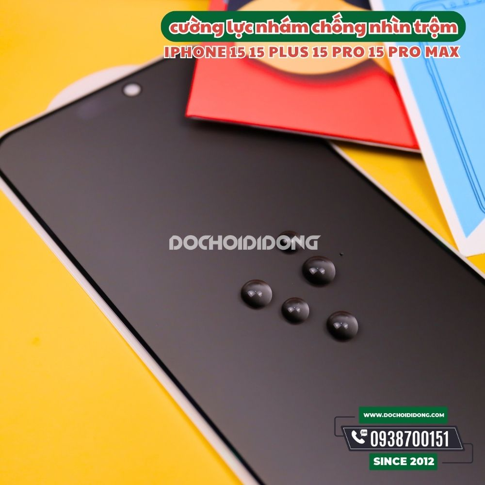 Miếng Dán Cường Lực IPhone 15 15 Plus 15 Pro 15 Pro Max 14 13 12 Pro Max Plus 2 trong 1 Nhám Chống Nhìn Trộm Màn Hình Za