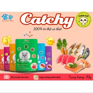 Pate catchy 5 plus gói 70gr cho mèo- pate cho mèo