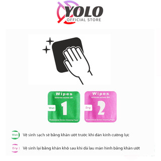 Khăn lau vệ sinh điện thoại miếng lau 1 - 2 vệ sinh trước khi dán kính cường lực (1 Bộ)