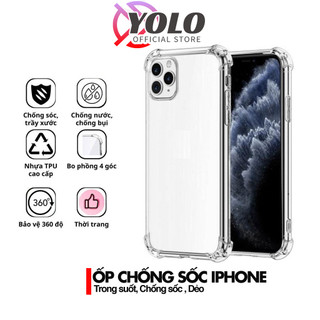 Ốp lưng iphone 15 pro 14 pro max xr x 12 promax 11 6 6s plus Se 2022 7 plus 8 plus Xsmax 13 pro max chống sốc trong suốt