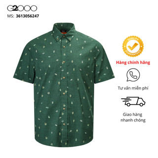 Áo sơ mi nam g2000 smart fit tay ngắn màu xanh lá