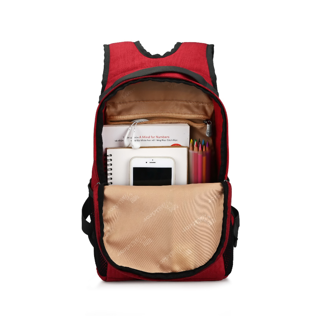 Ba lô thời trang Mikkor The Ivy màu đỏ, hàng chính hãng