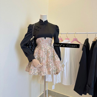 Váy cách tân tiểu thư thêu hoa dáng xoè bồng Dory’s Closet