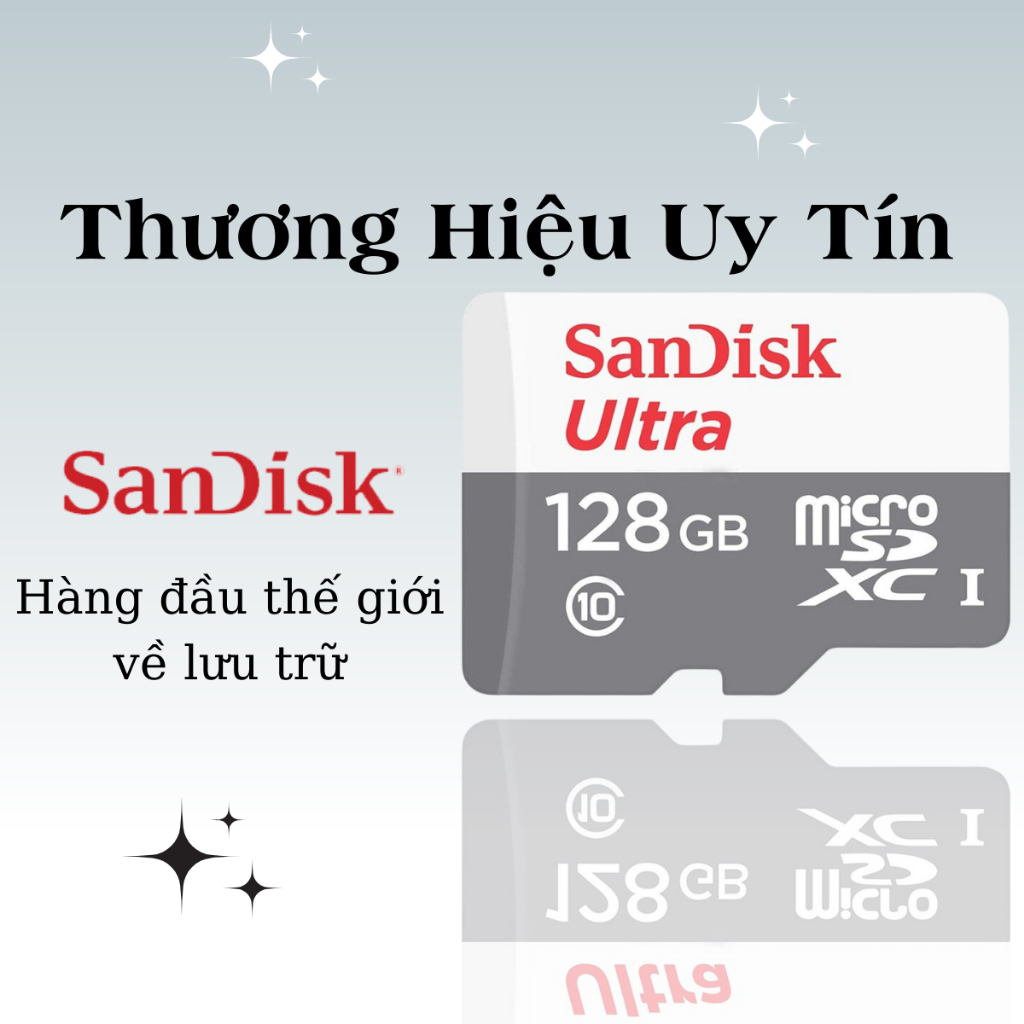 Thẻ Nhớ SanDisk Ultra 128GB /64GB /32GB Tốc Độ Cao 100mb/s, Cho Camera, Điện Thoại - Thẻ Nhớ Sandisk Chính Hãng