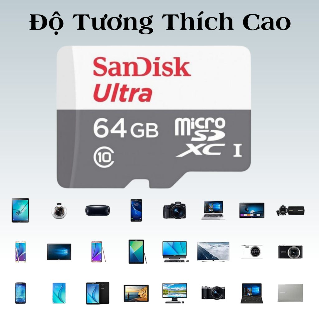 Thẻ Nhớ SanDisk Ultra 128GB /64GB /32GB Tốc Độ Cao 100mb/s, Cho Camera, Điện Thoại - Thẻ Nhớ Sandisk Chính Hãng