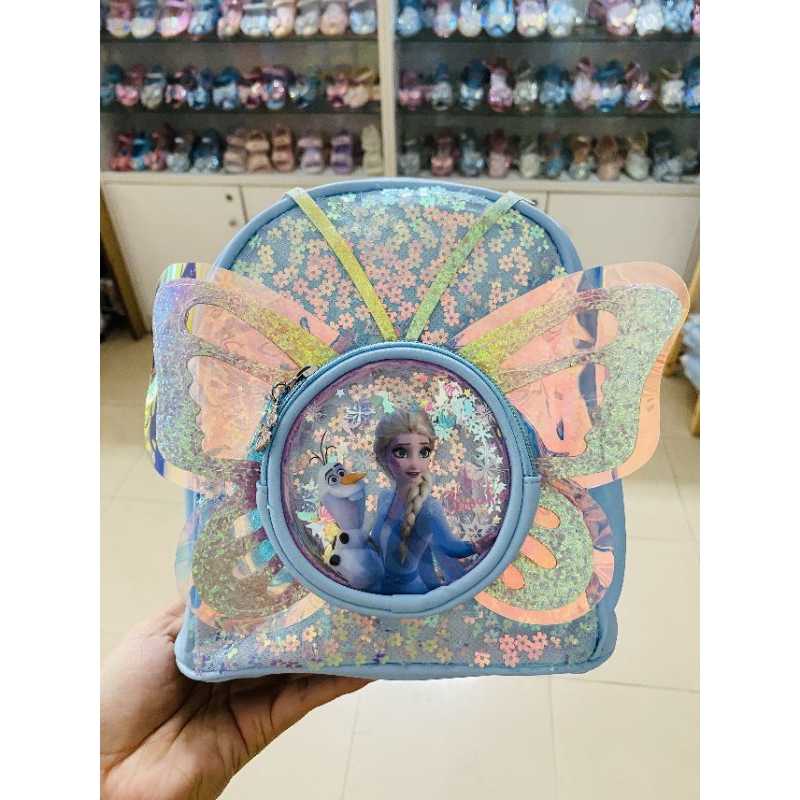 Balo Elsa nhỏ đi chơi cho bé gái 2-4 tuổi phối kim sa đính nơ xinh xắn