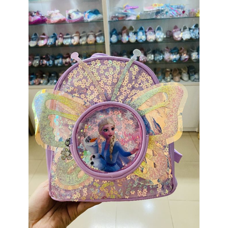 Balo Elsa nhỏ đi chơi cho bé gái 2-4 tuổi phối kim sa đính nơ xinh xắn