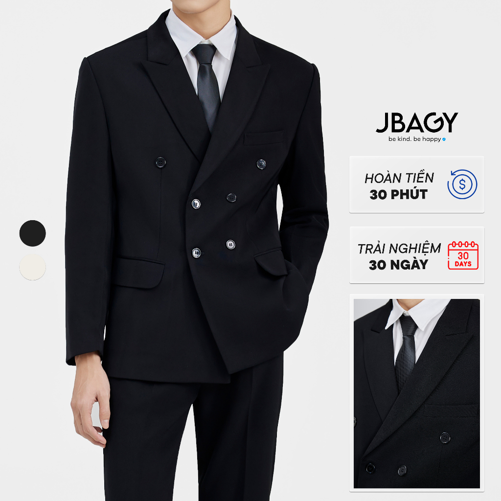 Áo Blazer Nam 6 Nút có Đệm Vai Thương Hiệu JBAGY - 4 lớp chất lượng cao - JK0104