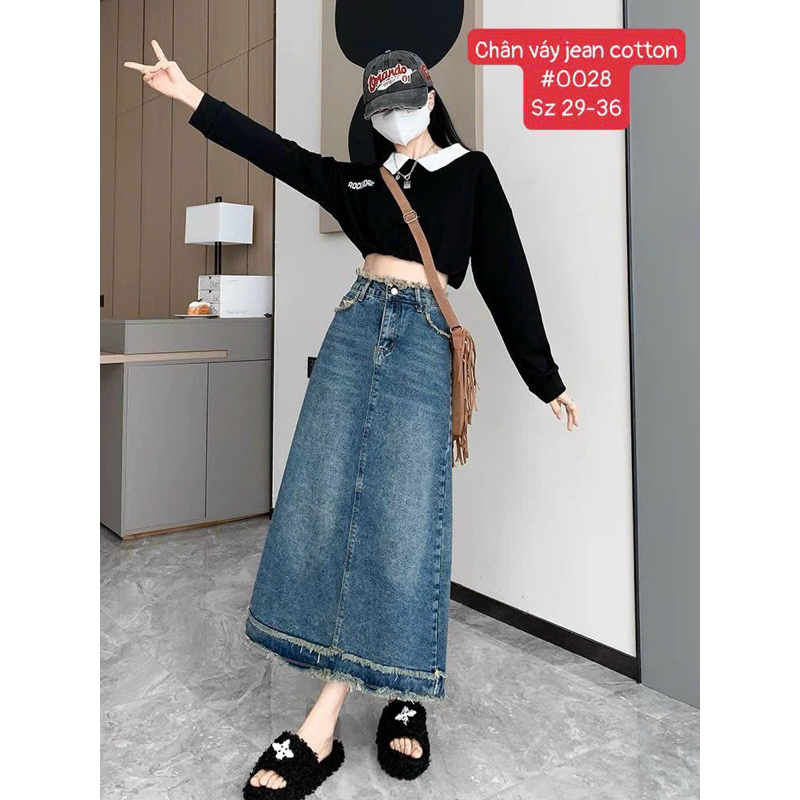 CHÂN VÁY JEANS DÁNG DÀI