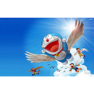 Tranh decal Đô Rê Mon Doraemon dán tường 3D [Bóc dính]