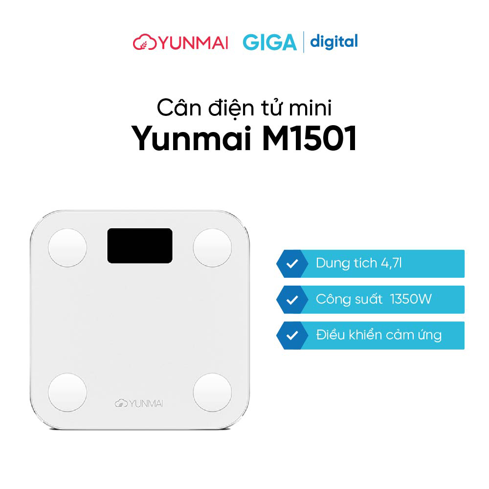 Cân điện tử thông minh Yunmai mini M1501 - Màn hình LED - Kết nối Bluetooth - Bh 12 Tháng