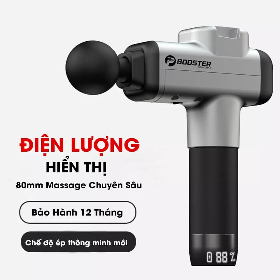 BOOSTER M2-A - Máy massage gun cầm tay, Máy massage cầm tay BOOSTER M2 - A Công suất 135W, 6 đầu massage, 4 Tốc độ