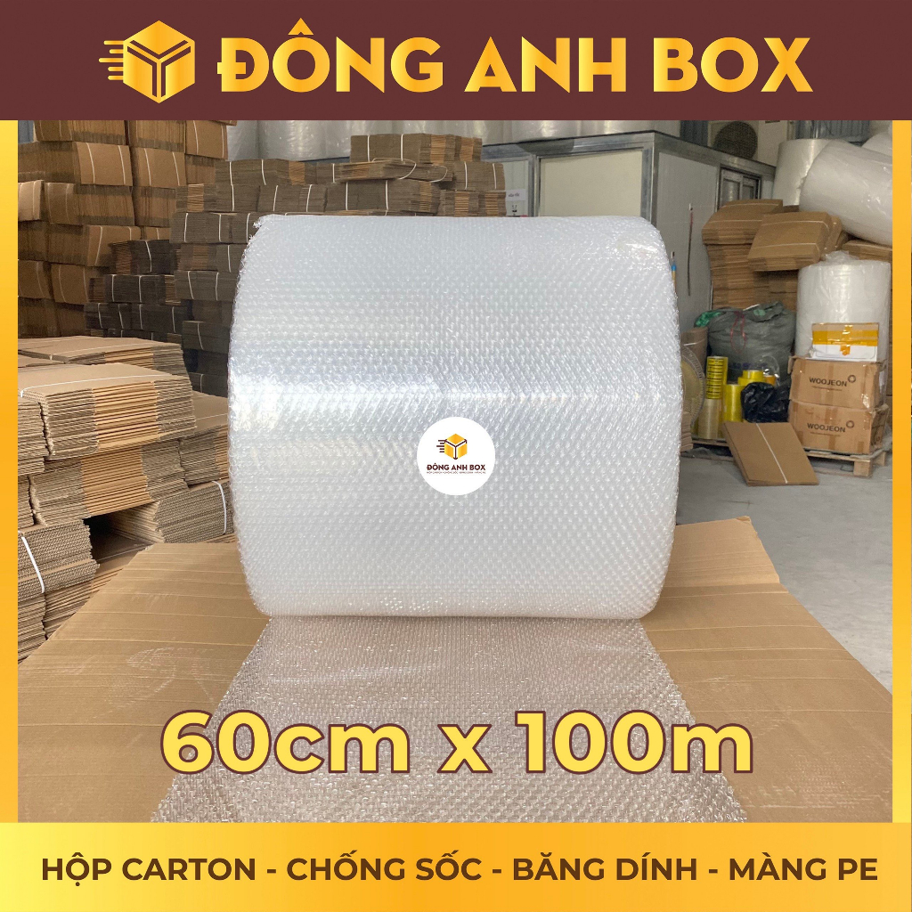 Xốp Chống Sốc 60cmx100m - Xốp Nổ Chống Sốc Bọc Hàng Giá Rẻ Và Có Thể Tái Sử Dụng