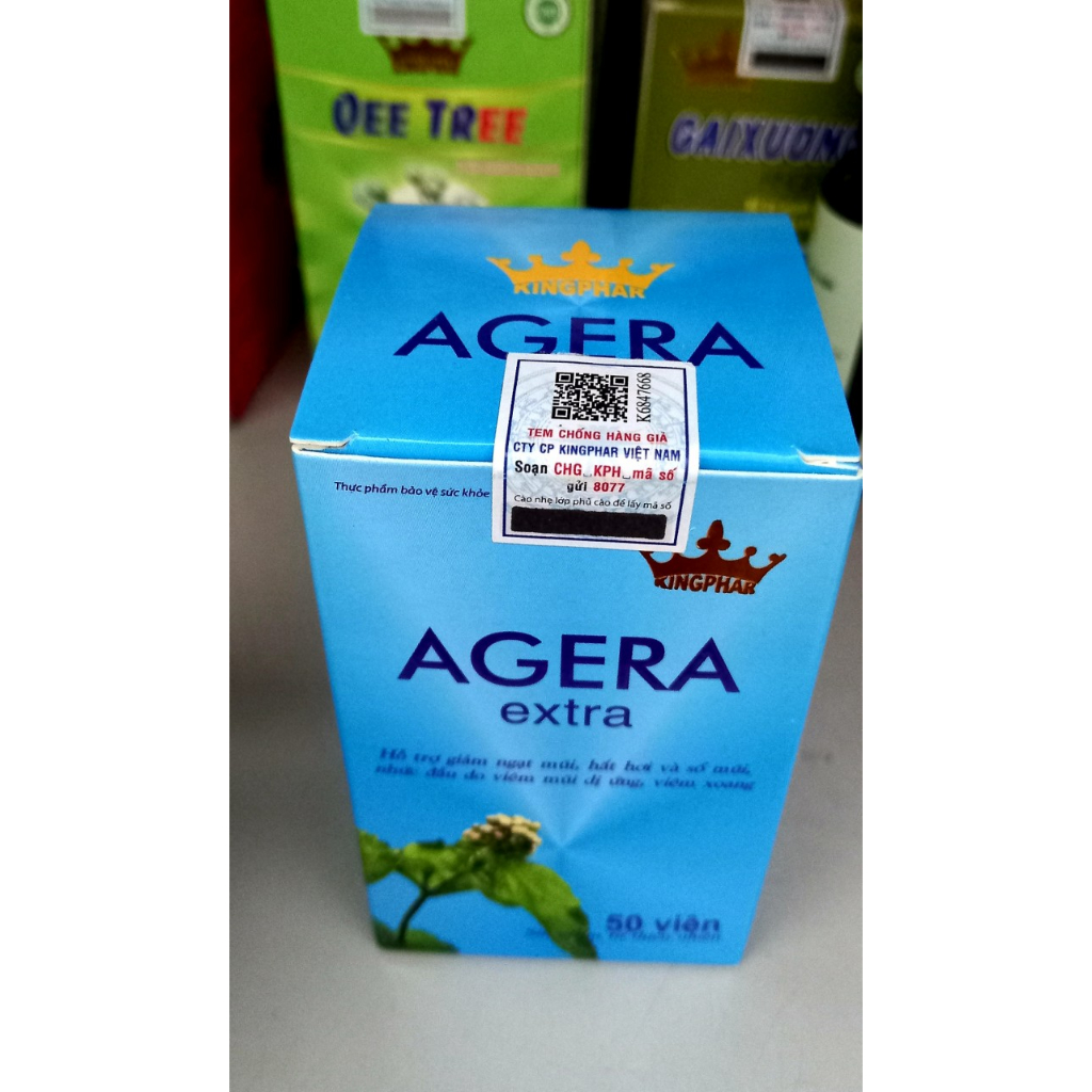 Viên xoang Agera Extra Kingphar - Giảm Nghẹt Mũi, hết xoang , dị ứng theo mùa - hộp 50 viên