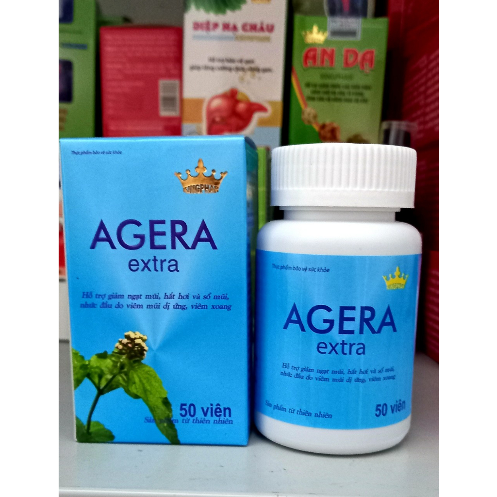 Viên xoang Agera Extra Kingphar - Giảm Nghẹt Mũi, hết xoang , dị ứng theo mùa - hộp 50 viên