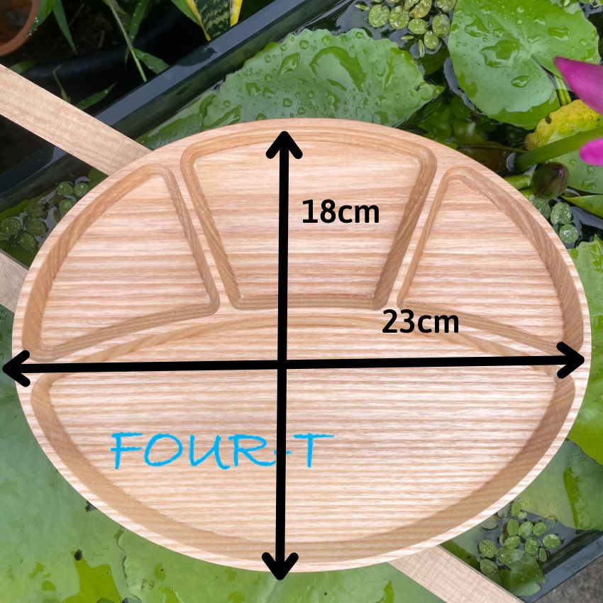 Khay Gỗ Ăn Dặm Hình Oval 4 Ngăn
