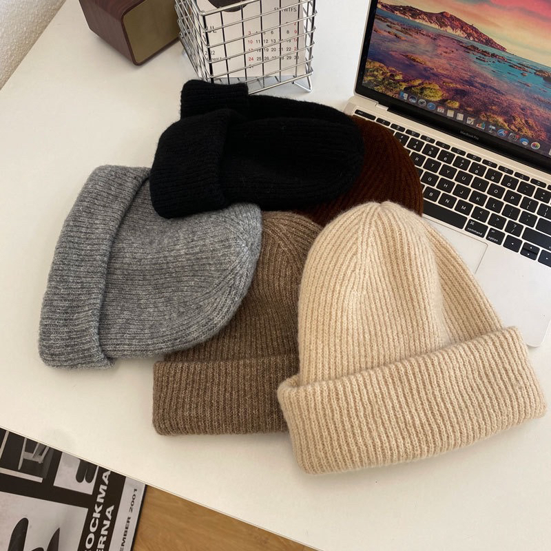 M002 - Mũ len mềm unisex nam nữ màu vintage mua đông