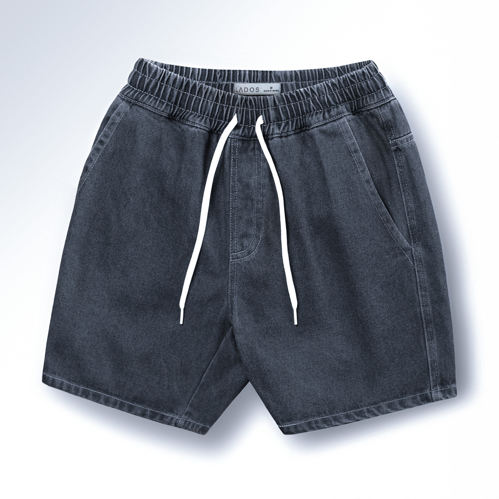 Quần short đùi jeans nam lưng thun cao cấp  LADOS -4104 có dây rút, trẻ trung, thời trang