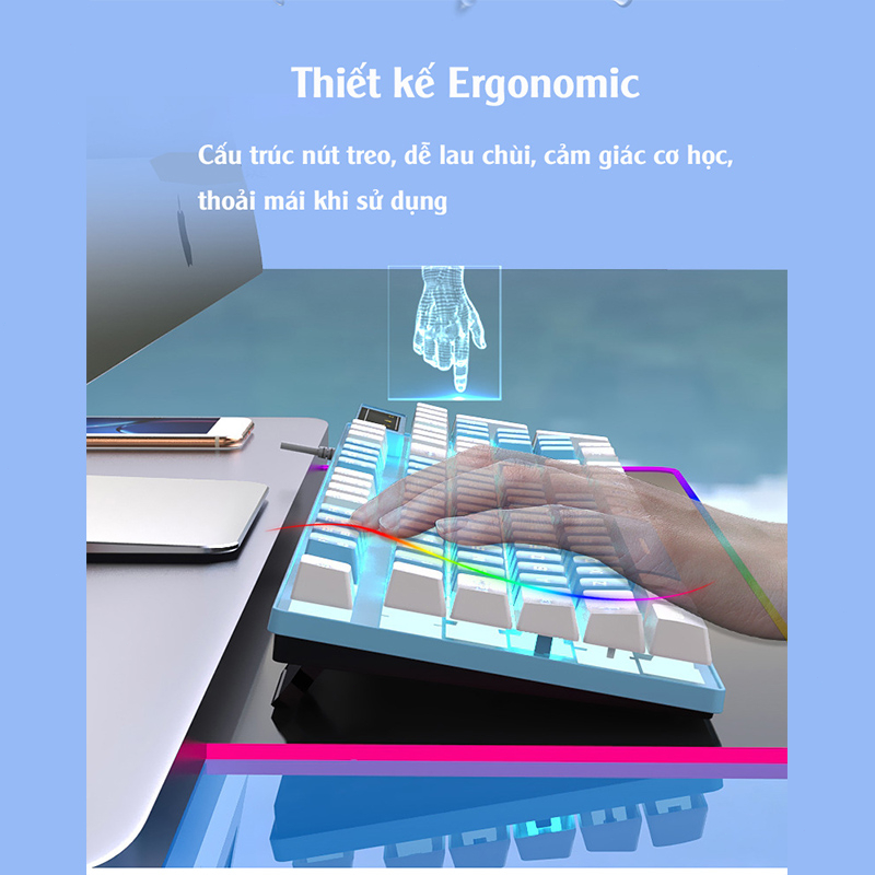 Bàn phím cơ máy tính bàn phím giả cơ bàn phím bàn phím cơ LED bàn phím bàn phím chơi game bàn phím có dây