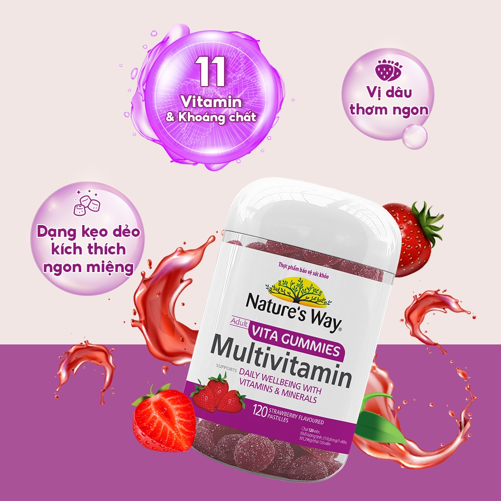 Nature's Way Adult Vita Gummies Multivitamin - Vitamin Tổng Hợp Cho Người Lớn (Chai 120 Viên)