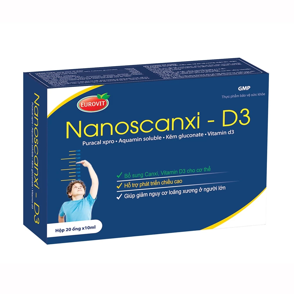 Canxi Hữu Cơ Nanoscanxi D3 Eurovit Giúp Bé Phát Triển Chiều Cao Tối Ưu