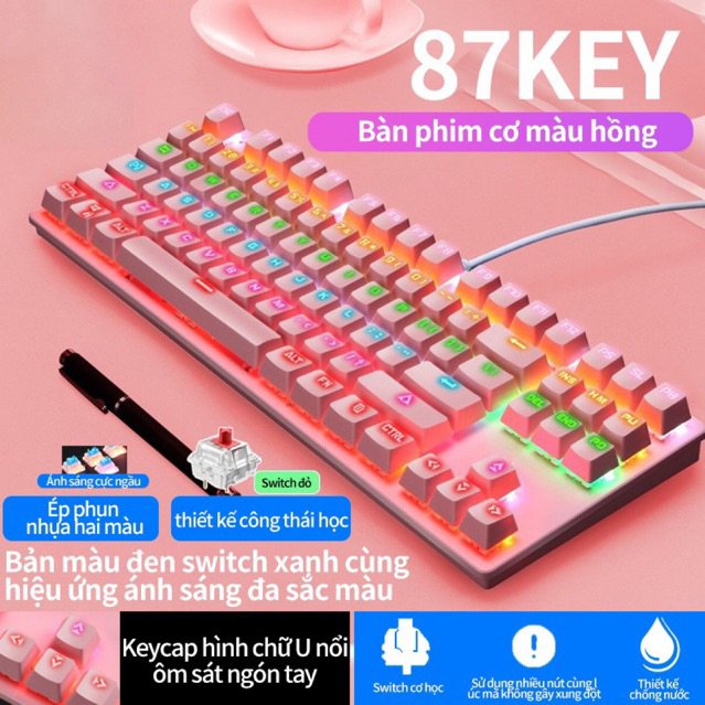 Bàn phím cơ K550 switch blue có led