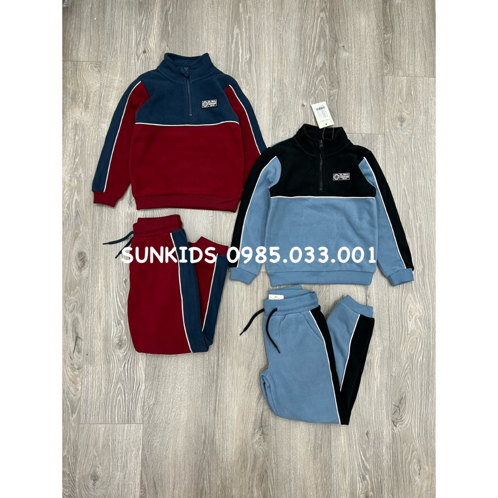 Bộ nỉ băng lông bé trai Junior phối màu