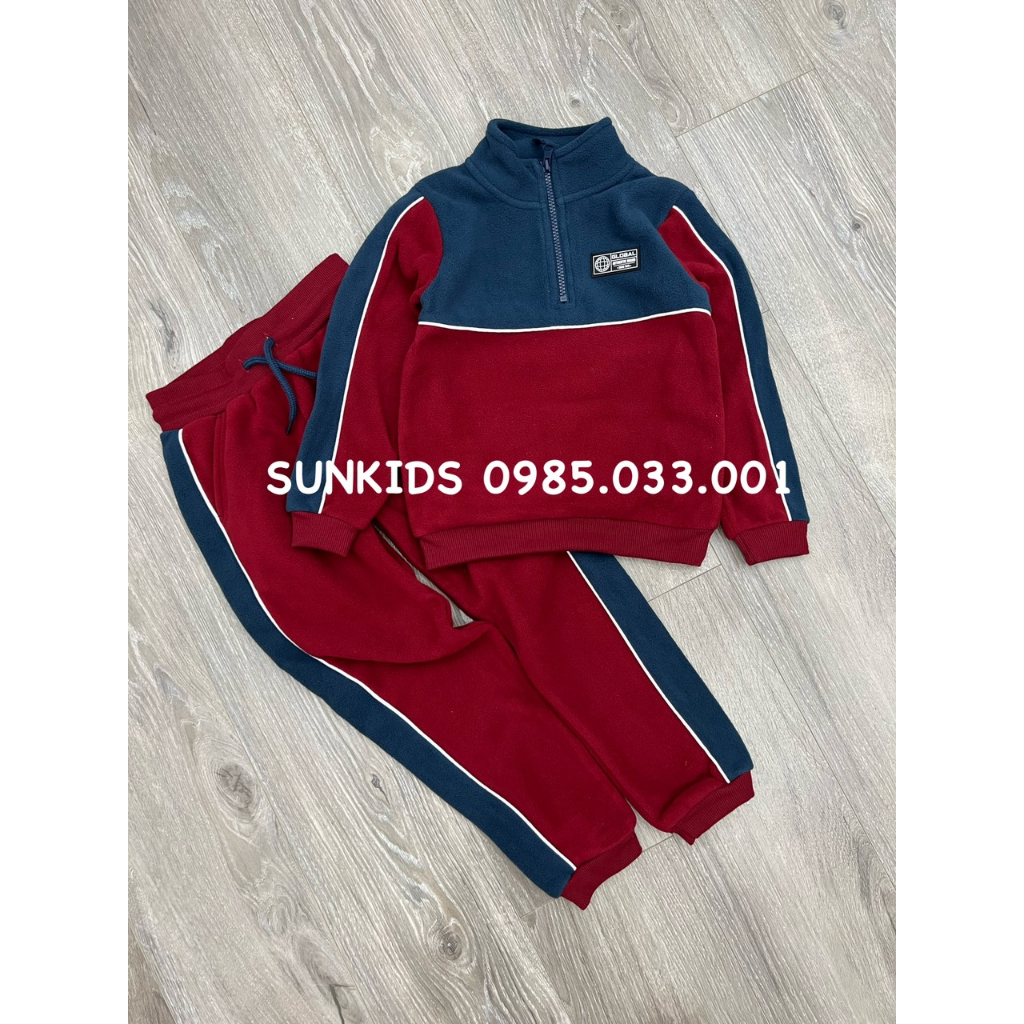 Bộ nỉ băng lông bé trai Junior phối màu