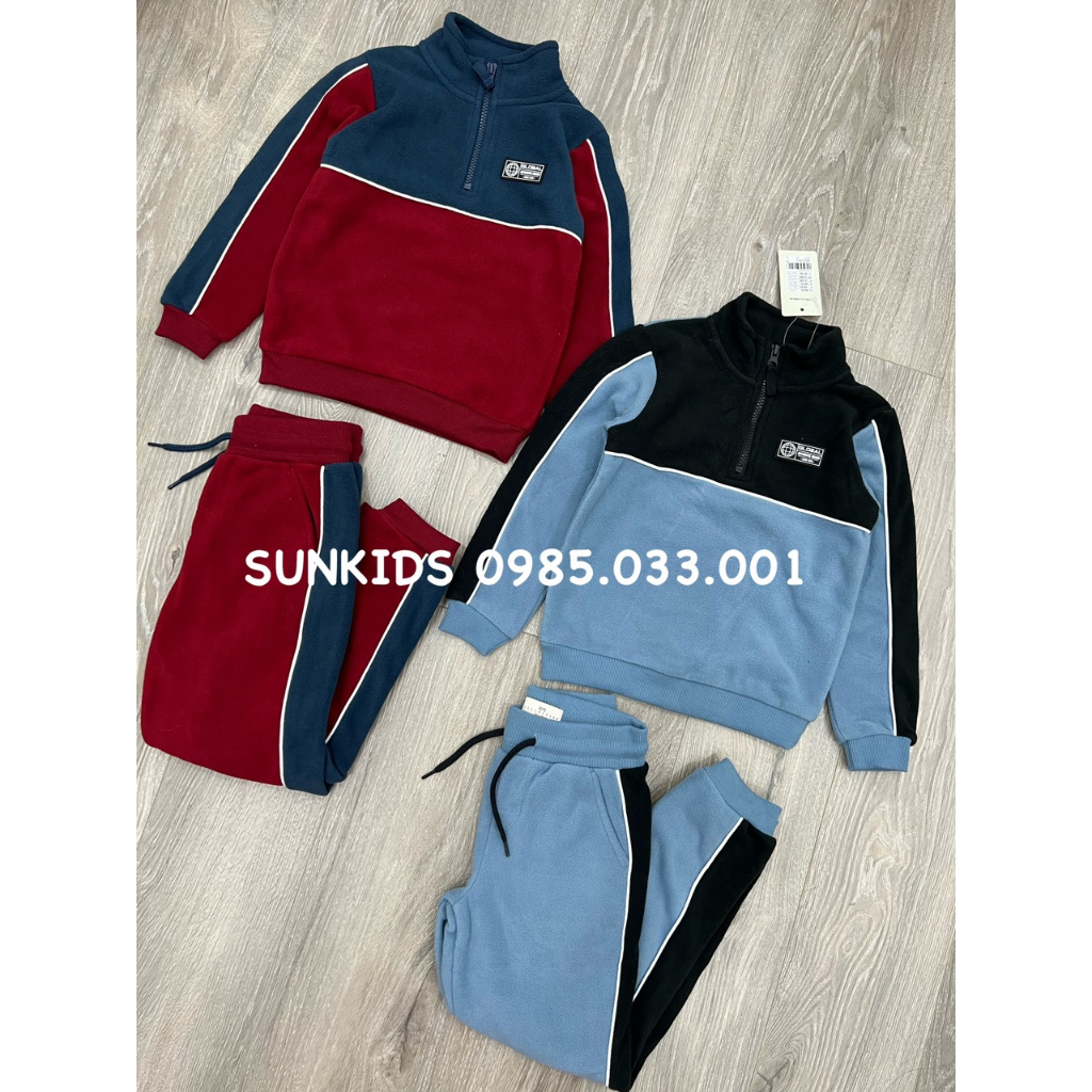 Bộ nỉ băng lông bé trai Junior phối màu