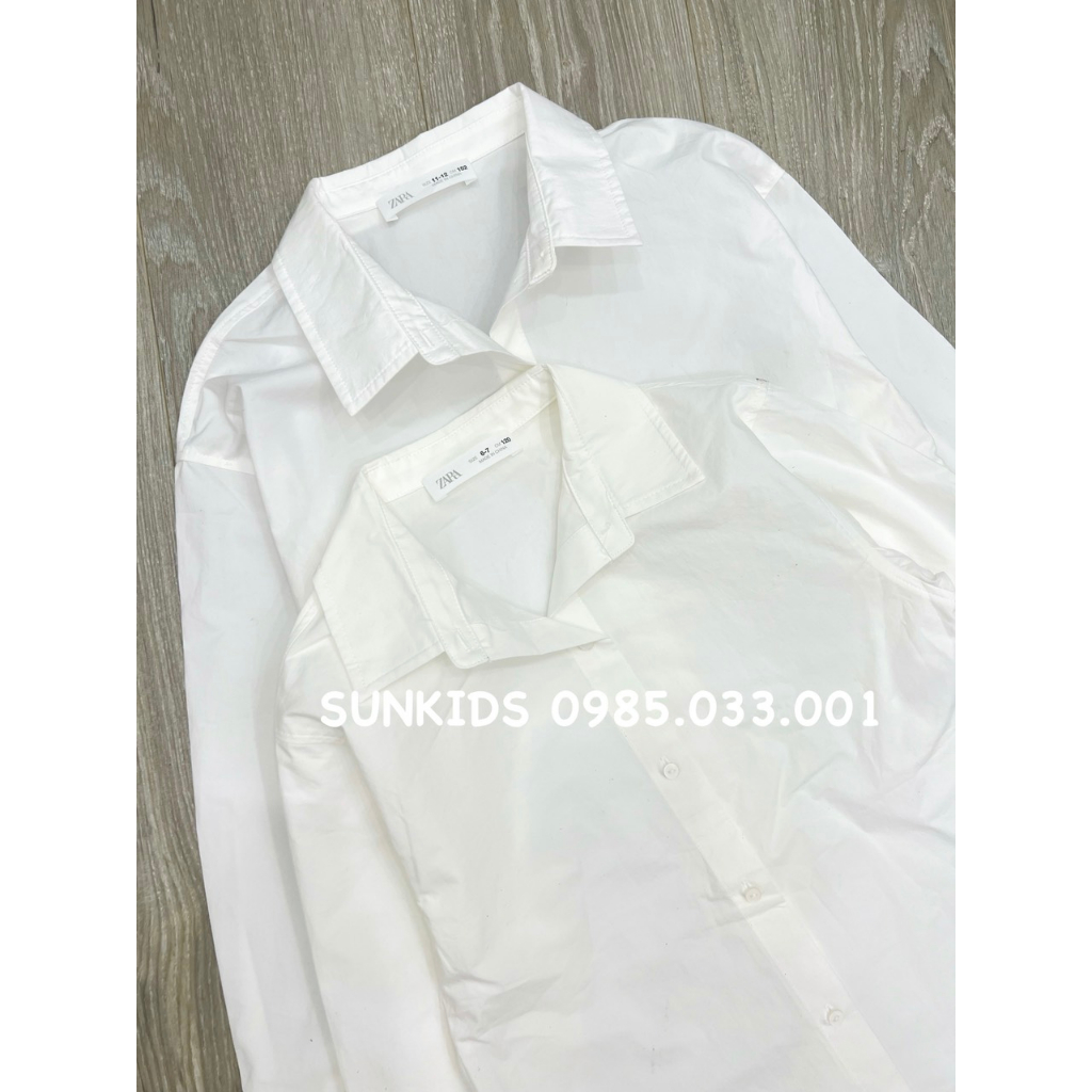 Áo sơ mi trắng trơn có sz mẹ và bé