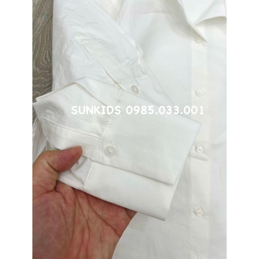 Áo sơ mi trắng trơn có sz mẹ và bé