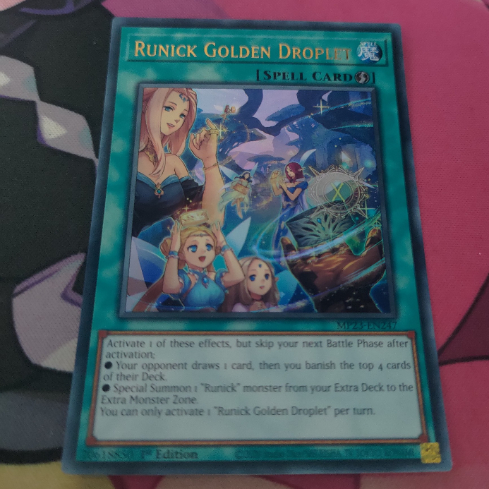 Thẻ bài Runick Golden Droplet - MP23-EN247 - Ultra Rare 1st Edition