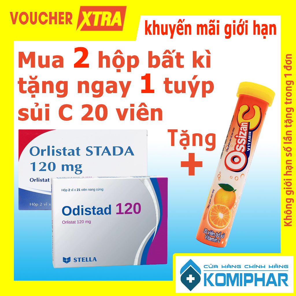 Viên uống giảm cân Orlistat 120mg Stella/Stada thải mỡ | Hộp 42 viên
