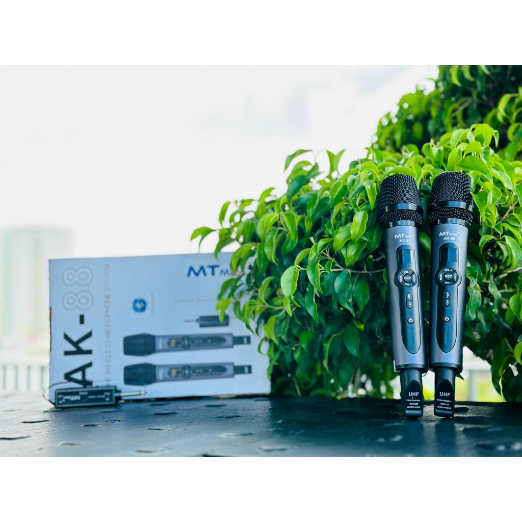 Siêu phẩm Micro không dây karaoke AK-88 bắt tiếng cực nhạy tích hợp sẵn echo vang volume trên thân micro