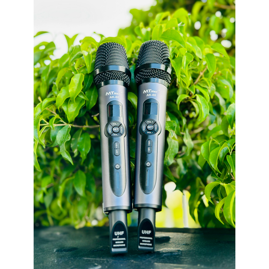 Siêu phẩm Micro không dây karaoke AK-88 bắt tiếng cực nhạy tích hợp sẵn echo vang volume trên thân micro