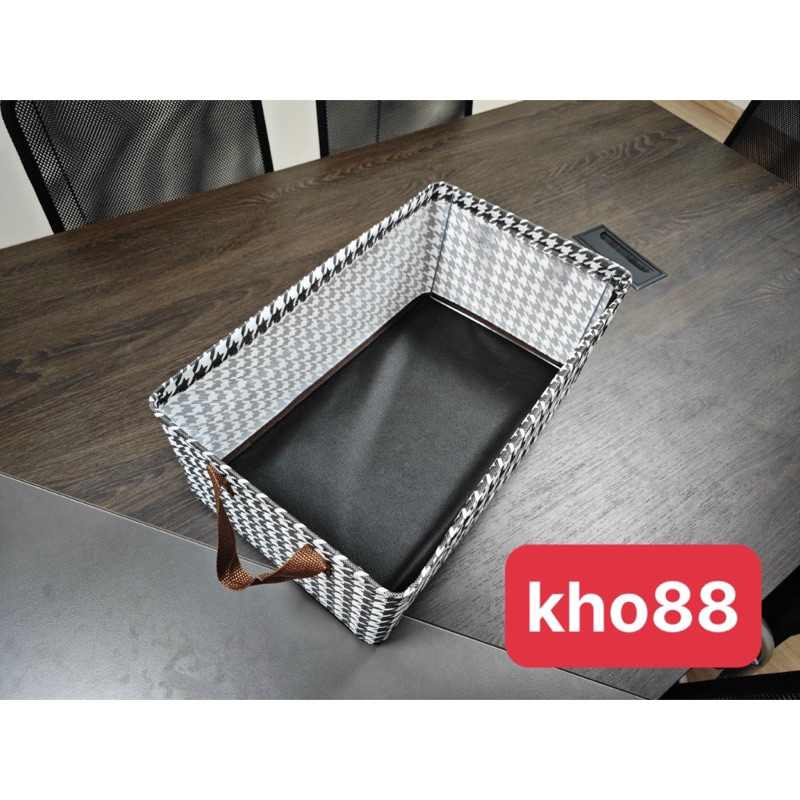 (28x47x20cm) Hộp khung sắt hoạ tiết Caro đựng quần áo , tất , đồ lót , chăn màn đa năng , tiện lợi , có thể gấp gọn | BigBuy360 - bigbuy360.vn