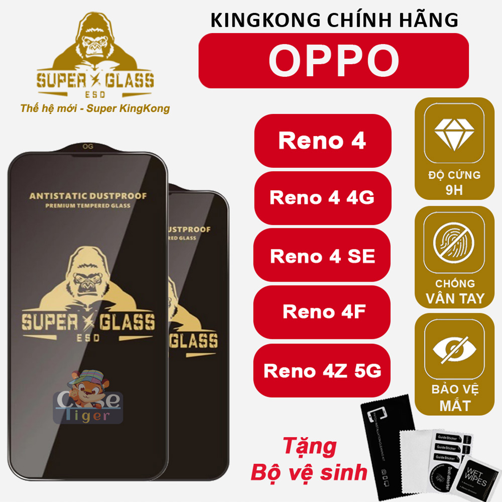 Cường lực KK Đen cho Oppo Oppo Reno4 / Reno4 Pro / Reno 4 Kính full màn, Chống bám vân tay