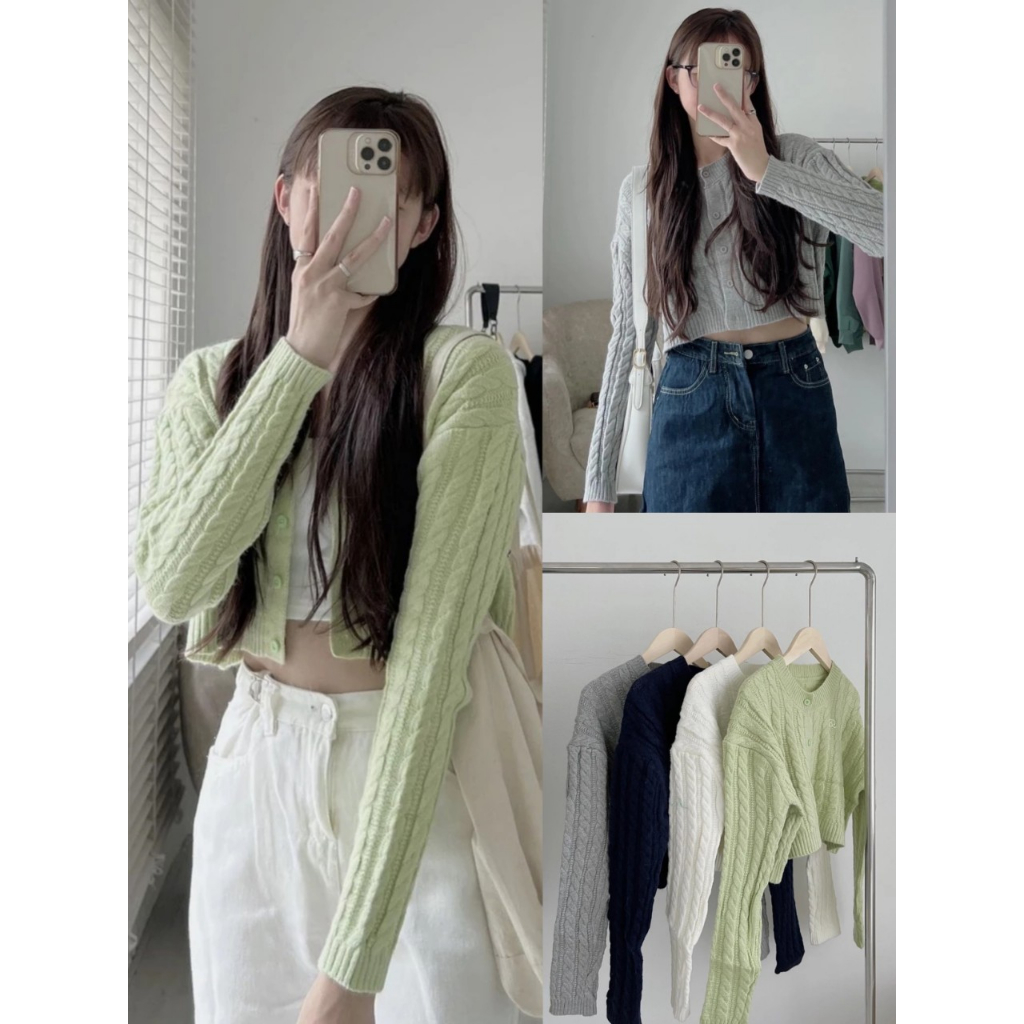 Áo len cổ tròn nữ croptop mã Aocdgthungcrt935_P3K8