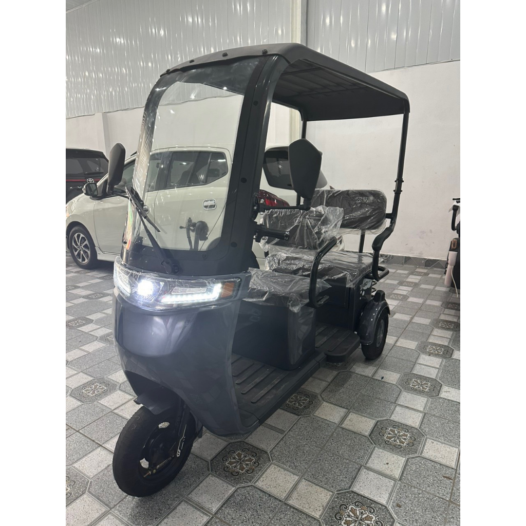 Xe điện 3 bánh F88-02, Xe điện 3 bánh 2 hàng ghế cho người già, người khuyết tật, bà bầu, khung thép chắc chắn 2023