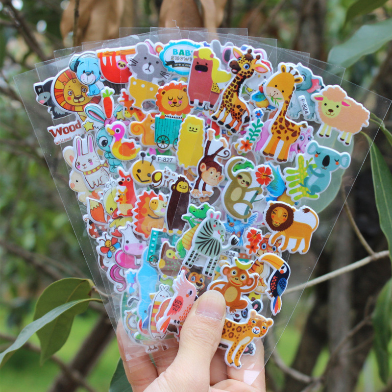 Combo 5 tấm Sticker 3D nổi trang trí sổ sách, bình nước, điện thoại chống thấm nước