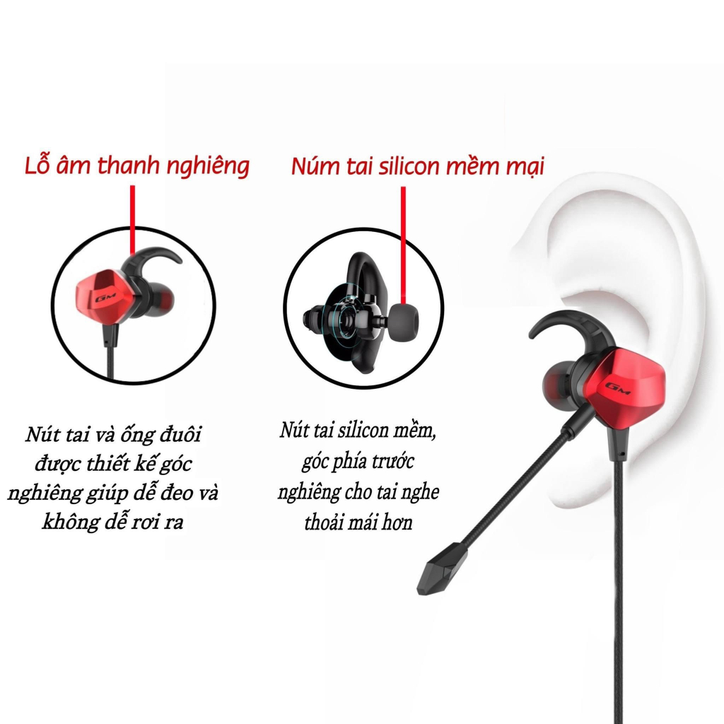 Ai Nghe Gaming In-Ear Có Mic Chống Ồn